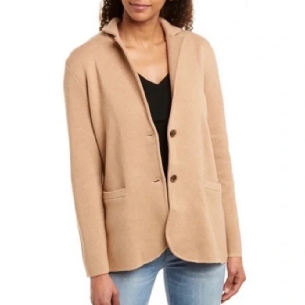 J. Crew Camel Knit Blazer Jacket